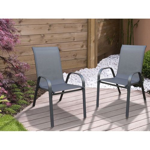 Fauteuil Jardin Textilène "cordoba" - Phoenix - Lot De 2 - Anthracite