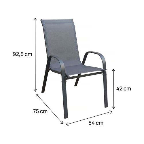 Fauteuil Jardin Textilène "cordoba" - Phoenix - Lot De 2 - Anthracite