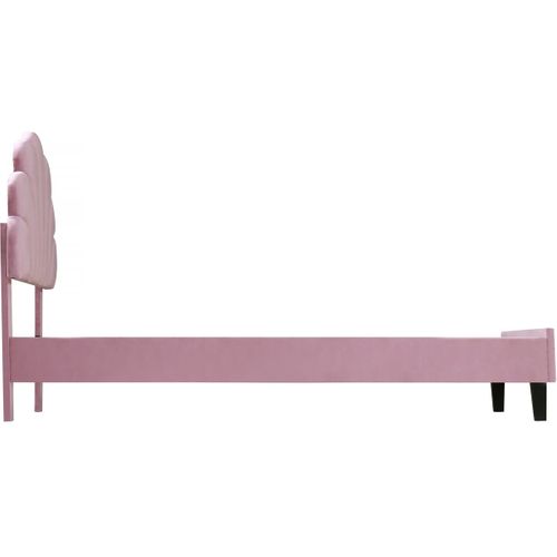 Lit Coquillage En Velours "manon" - 90 X 190 Cm - Rose