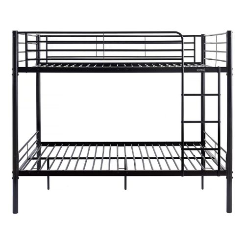 Lit Superposé Double "adam" - Sommier Inclus - 140 X 190 Cm - Noir