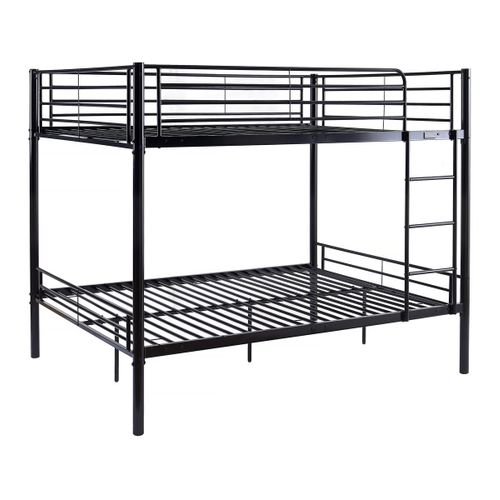 Lit Superposé Double "adam" - Sommier Inclus - 140 X 190 Cm - Noir