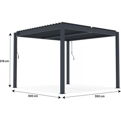 Pergola Bioclimatique En Aluminium "windsor" - 3 X 3 M - Anthracite