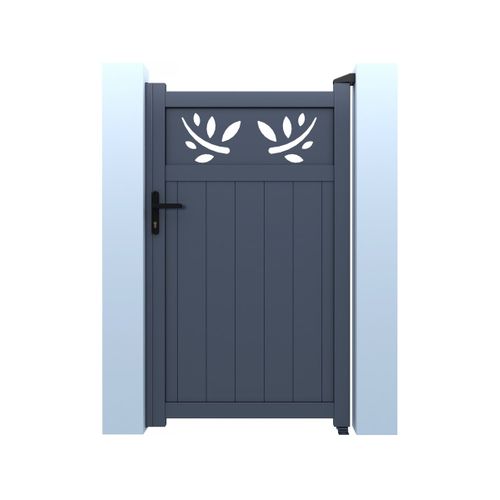 Portillon Aluminium Avec Décor "matheo" - 100 X 180 Cm  - Gris