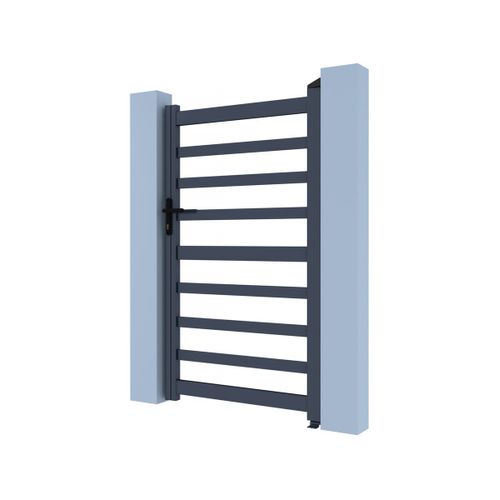 Portillon Aluminium Ajouré "marius" - 100 X 180 Cm - Gris