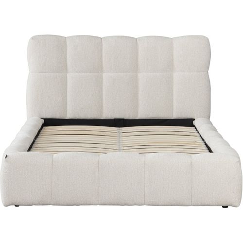 Lit Double En Tissu Avec Coffre "davos" - 140 X 190 Cm - Beige