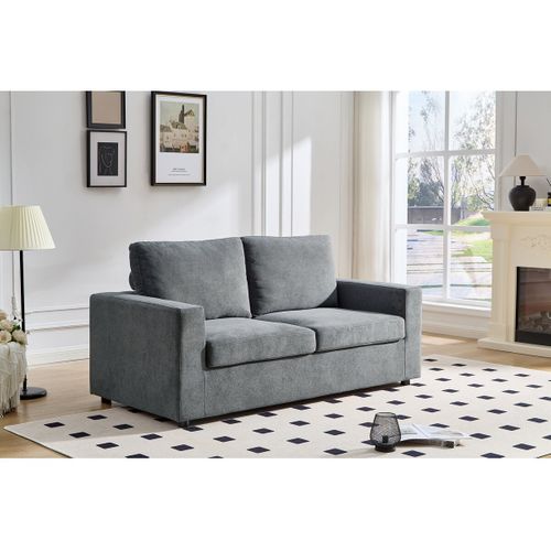 Canapé Convertible Express En Tissu "elena" - 3 Places - Couchage 140 Cm - Gris