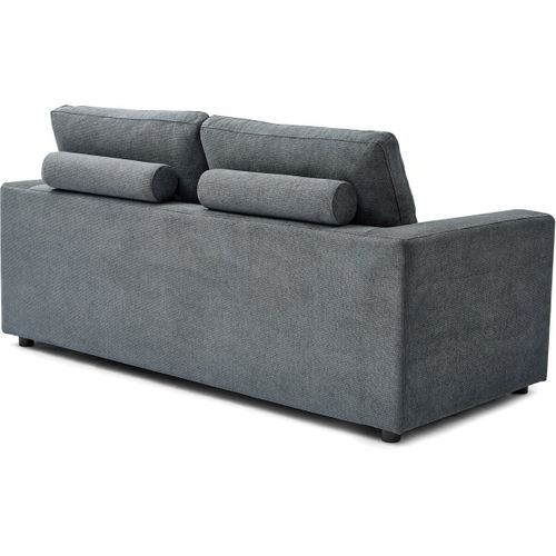 Canapé Convertible Express En Tissu "elena" - 3 Places - Couchage 140 Cm - Gris