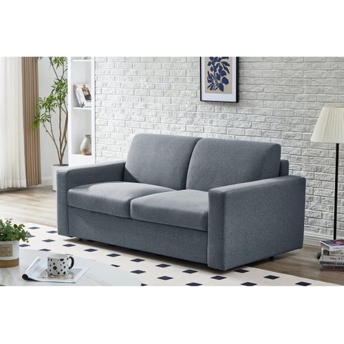 Canapé Convertible Express En Tissu "diana" - Couchage 120 Cm - 2 Places - Gris