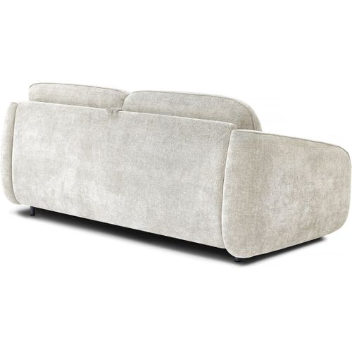 Canapé Convertible Express En Tissu Texturé "laurie" - Couchage 140 Cm -  3 Places - Beige