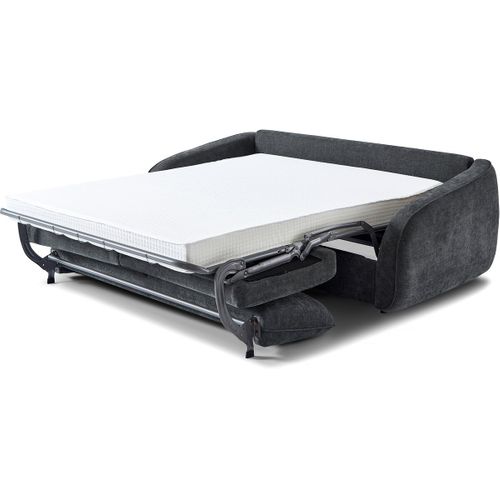 Canapé Convertible Express En Tissu Texturé "laurie" - Couchage 140 Cm - 3 Places - Gris