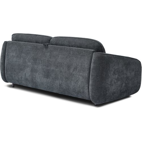 Canapé Convertible Express En Tissu Texturé "laurie" - Couchage 140 Cm - 3 Places - Gris