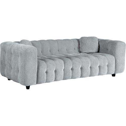 Canapé Droit En Tissu Bubble Chenille "vendome" - 3 Places - Gris