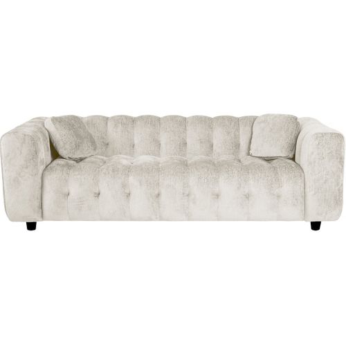 Canapé Droit En Tissu Bubble Chenille "vendome" - 3 Places - Beige