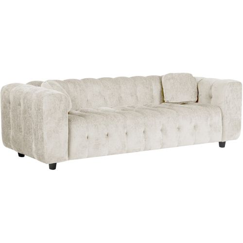 Canapé Droit En Tissu Bubble Chenille "vendome" - 3 Places - Beige