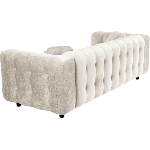 Canapé Droit En Tissu Bubble Chenille "vendome" - 3 Places - Beige