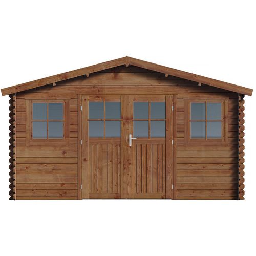Abri De Jardin Bois Traité Autoclave Marron "lormont" - 21,2 M² - 28 Mm