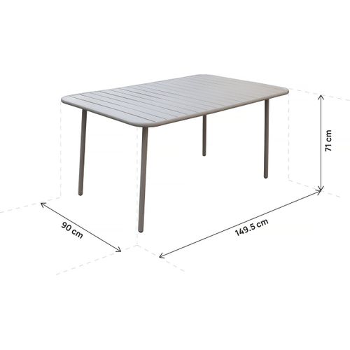 Table Et Chaises De Jardin En Métal "bilbao" - 6 Places - Taupe