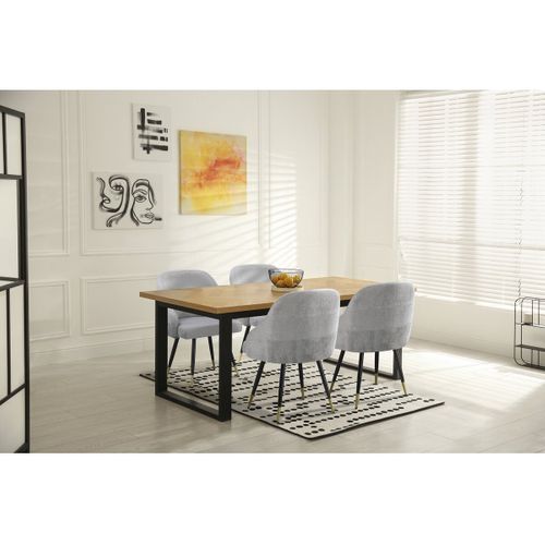 Lot De 2 Chaises En Tissu "harmony" - 54 X 57 X 90 Cm - Gris