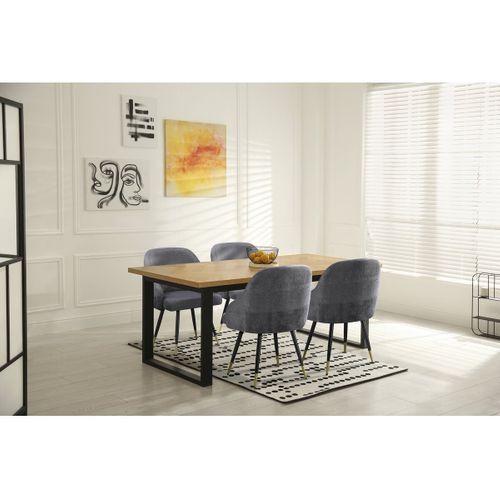 Lot De 2 Chaises En Tissu "harmony" - 54 X 57 X 90 Cm - Gris