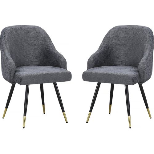 Lot De 2 Chaises En Tissu "harmony" - 54 X 57 X 90 Cm - Gris