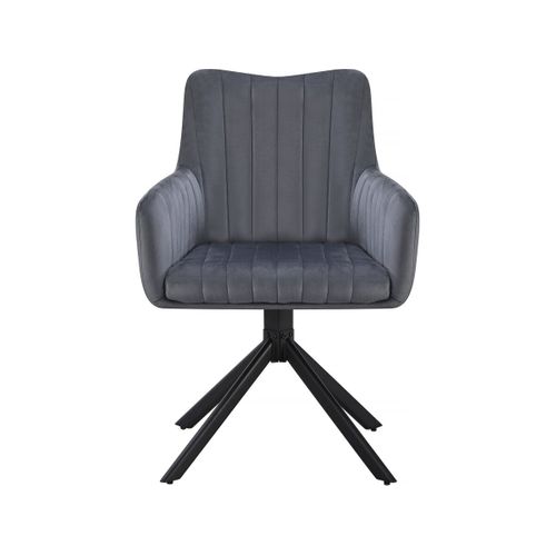 Lot De 2 Chaises En Tissu "pharell" - 60 X 61 X 91 Cm - Gris