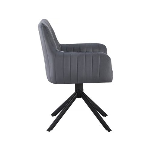 Lot De 2 Chaises En Tissu "pharell" - 60 X 61 X 91 Cm - Gris