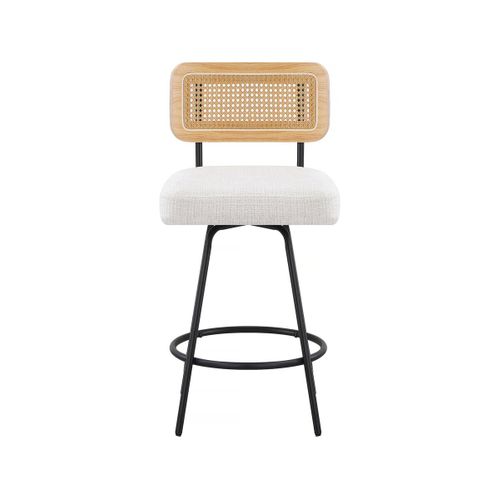 Lot De 2 Chaises Hautes En Tissu "wilfried" - 51 X 44 X 95 Cm - Beige