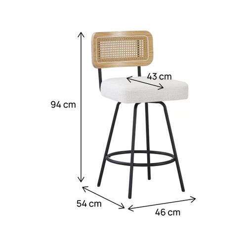 Lot De 2 Chaises Hautes En Tissu "wilfried" - 51 X 44 X 95 Cm - Beige