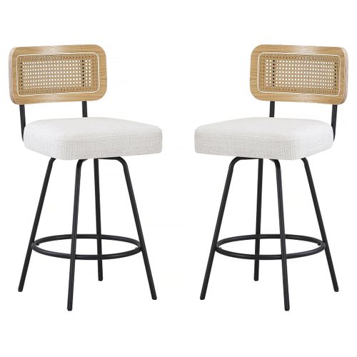 Lot De 2 Chaises Hautes En Tissu "wilfried" - 51 X 44 X 95 Cm - Beige