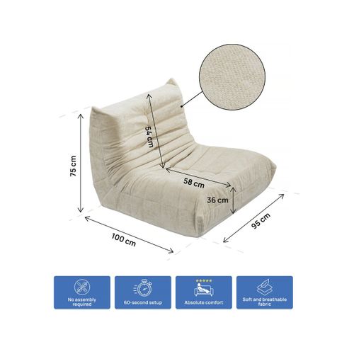 Chauffeuse En Tissu Texturé "velasca" - 95 X 100 X 75 Cm - Beige