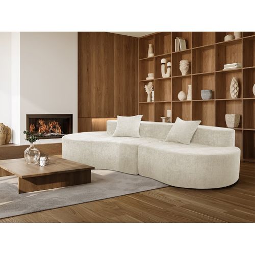 Canapé Compressé En Tissu "avola" - 3 Places - Beige