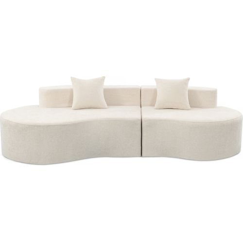 Canapé Compressé En Tissu "avola" - 3 Places - Beige