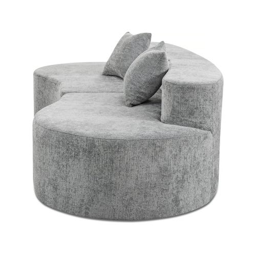 Canapé Virgule En Tissu Texturé "avola" - 3 Places - Gris