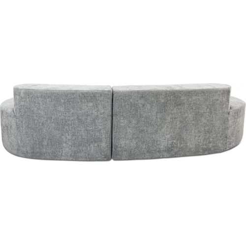 Canapé Virgule En Tissu Texturé "avola" - 3 Places - Gris