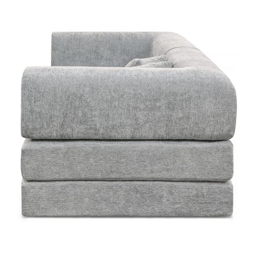 Canapé Droit Convertible En Tissu Texturé "elior" - 3 Places - Gris