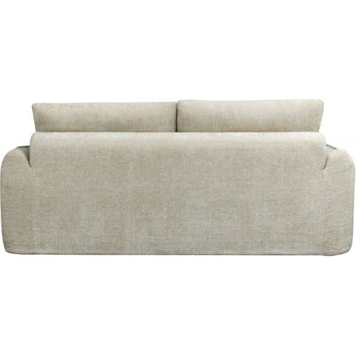 Canapé Droit Compressé En Tissu Texturé "silvano" - 3 Places - Beige