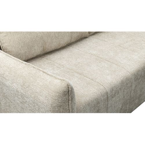 Canapé Droit Compressé En Tissu Texturé "silvano" - 3 Places - Beige