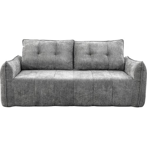 Canapé Droit Compressé En Tissu Texturé "silvano" - 3 Places - Gris