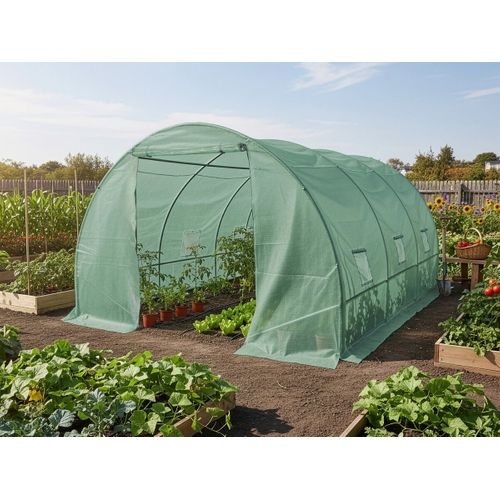Serre Tunelle De Jardin 4 X 3 M "lys" - 12 M² - 140g - Vert