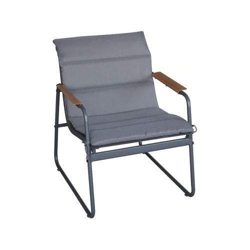 Salon De Jardin Avec Coussins En Métal "bastia" - 4 Places - Gris