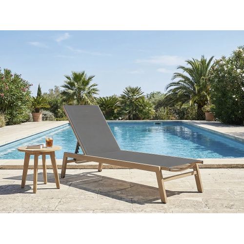 Bain De Soleil En Aluminium Imitation Bois "elysia" - Gris