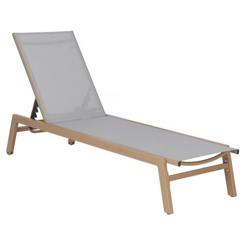 Bain De Soleil En Aluminium Imitation Bois "elysia" - Gris Clair