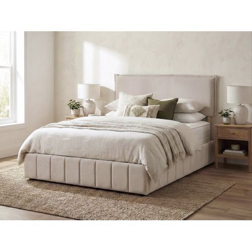 Tête De Lit "jessica" En Lin - 140 Cm - Beige