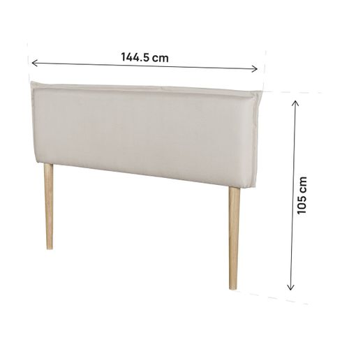 Tête De Lit "jessica" En Lin - 140 Cm - Beige