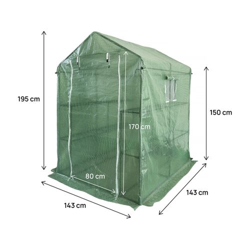 Serre Tomates De Jardin Avec Étagères "lys" - 2.04 M² - 130g - Vert