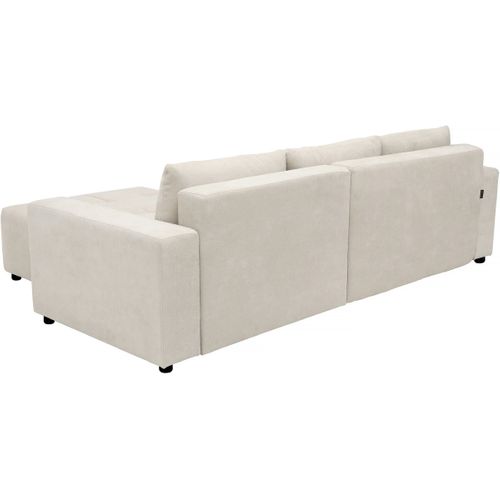 Canapé D'angle Convertible Style Bubble Tissu Chenille "george" 4 Places - Beige