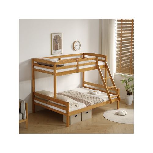 Lit Superposé En Bois "léa" - 140/90 X 190 Cm - Marron