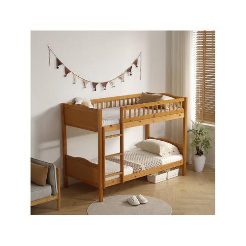 Lit Superposé En Bois "gabriel" - 90 X 190 Cm - Marron