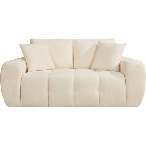 Canapé Droit En Tissu Style Bubble "léonie" - 2 Places - Beige