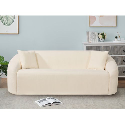 Canapé Droit Fixe En Tissu "ondine" - 3 Places - Beige